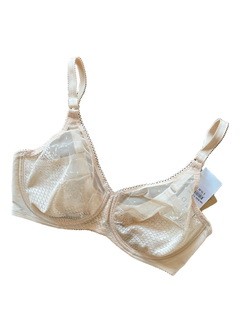 Chantelle Sheer Lace Underwire Bra in Nude/Beige